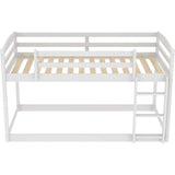 Twin Over Twin Floor Bunk Bed with Ladder Furniture & Decor - Tophatter Daily Deals
