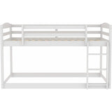 Twin Over Twin Floor Bunk Bed with Ladder Furniture & Decor - Tophatter Daily Deals