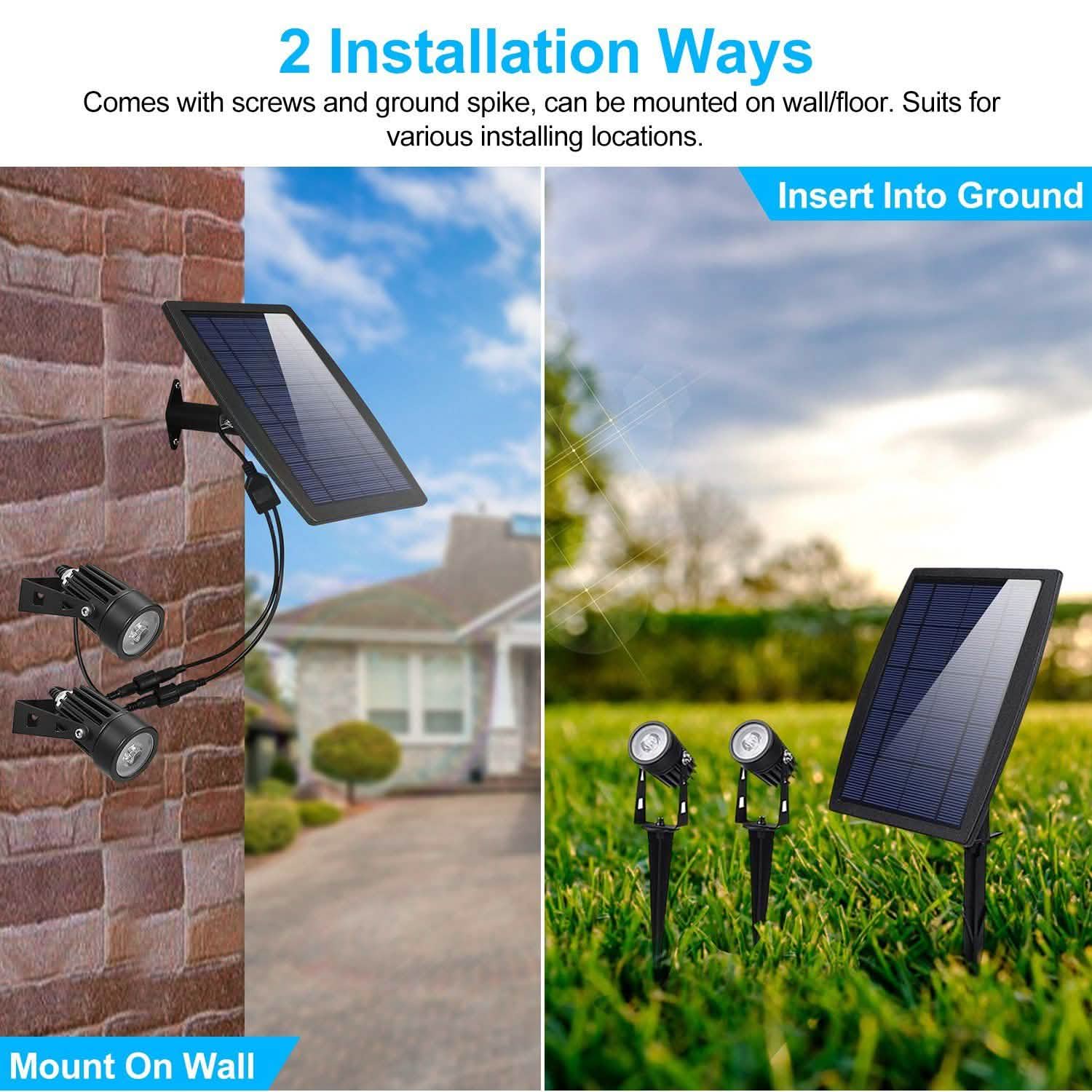 Twin Solar Spotlight Outdoor Light Outdoor Lighting - Tophatter Daily Deals