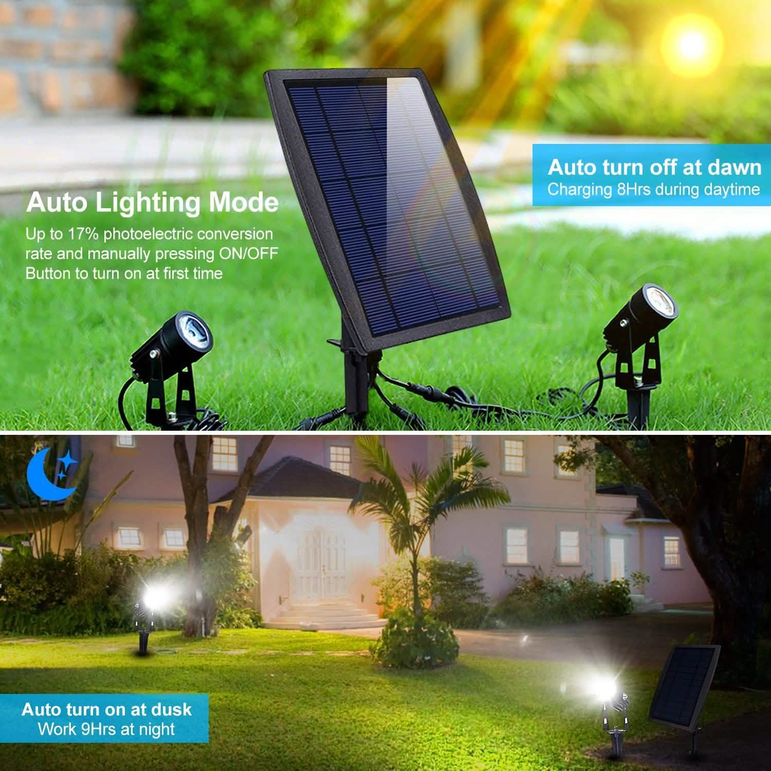 Twin Solar Spotlight Outdoor Light Outdoor Lighting - Tophatter Daily Deals