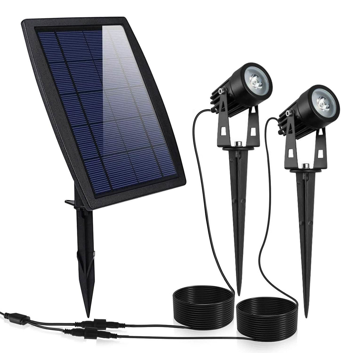 Twin Solar Spotlight Outdoor Light Outdoor Lighting - Tophatter Daily Deals