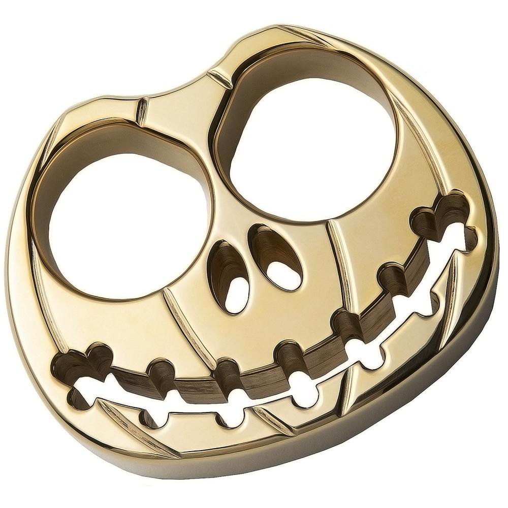 Full Brass Pumpkin Face Two Finger Brass Knuckles Brass Knuckles - Tophatter Daily Deals