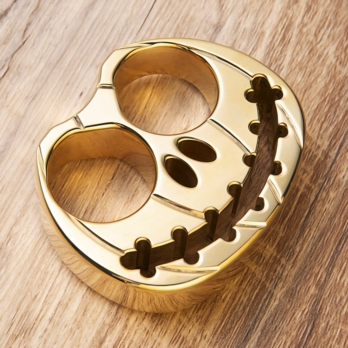 Full Brass Pumpkin Face Two Finger Brass Knuckles Brass Knuckles - Tophatter Daily Deals