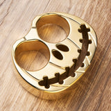 Full Brass Pumpkin Face Two Finger Brass Knuckles Brass Knuckles - Tophatter Daily Deals
