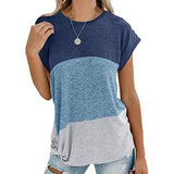 Women's Long Sleeve Tops Side Twist Knotted T Shirts Blue White Women's Tops - Tophatter Daily Deals