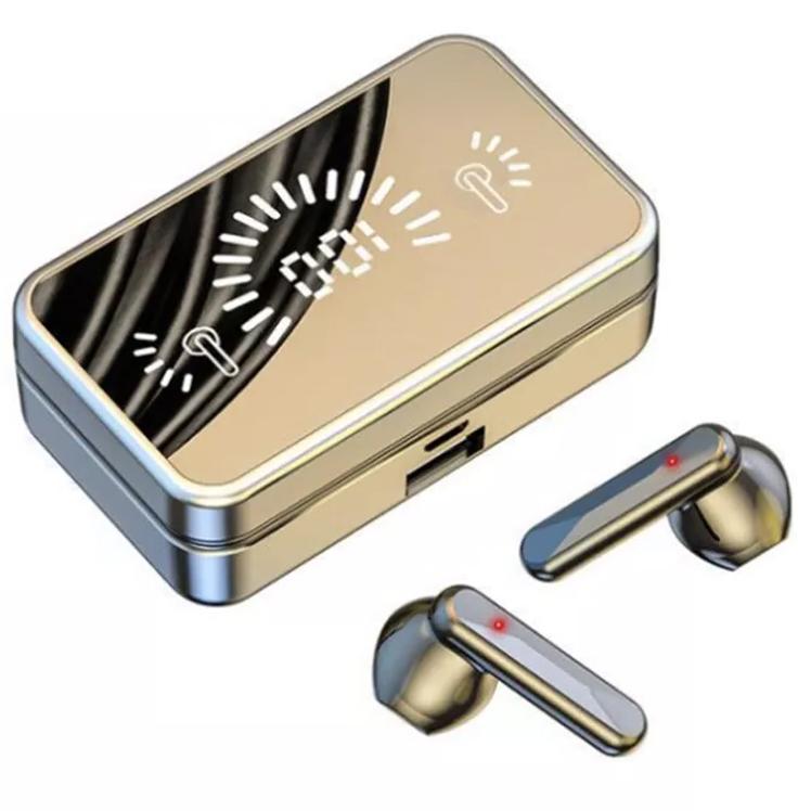 TWS Bluetooth 5.1 Earphones Mirror Screen Display Black In-Ear Headphones - Tophatter Daily Deals