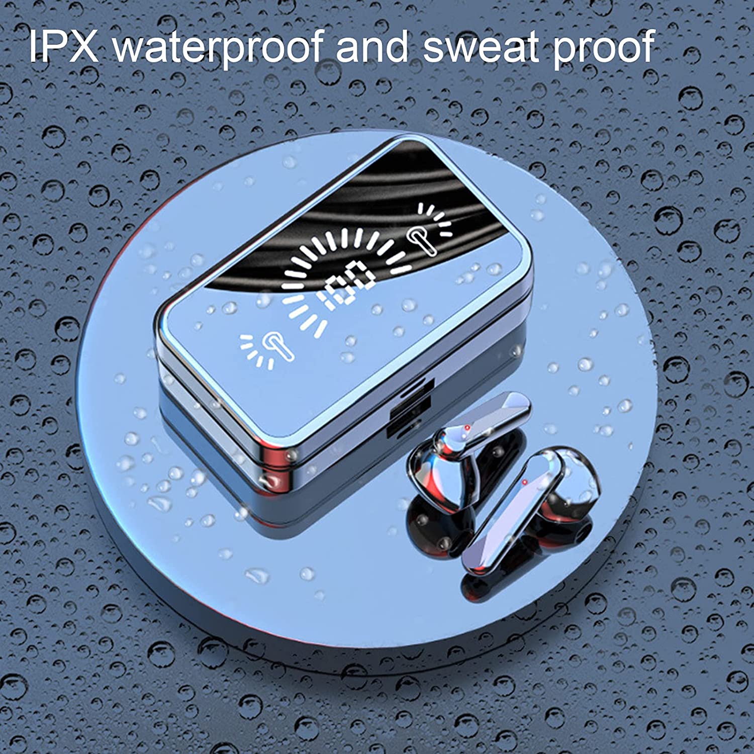 TWS Bluetooth 5.1 Earphones Mirror Screen Display In-Ear Headphones - Tophatter Daily Deals