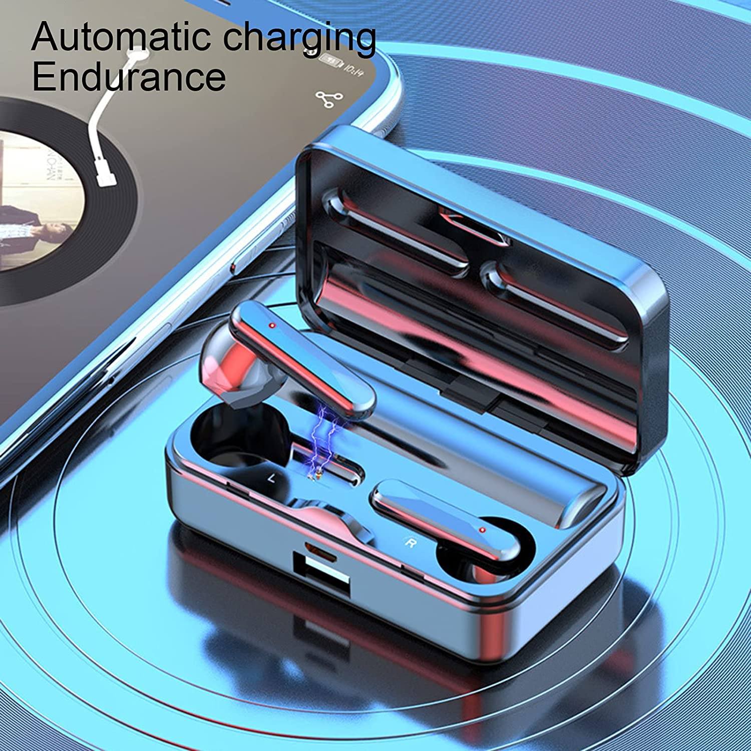 TWS Bluetooth 5.1 Earphones Mirror Screen Display In-Ear Headphones - Tophatter Daily Deals