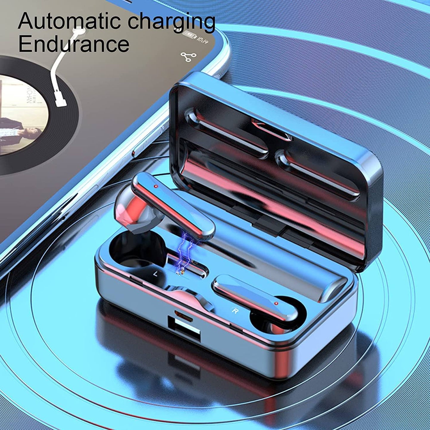 TWS Bluetooth 5.1 Earphones Mirror Screen Display In-Ear Headphones - Tophatter Daily Deals