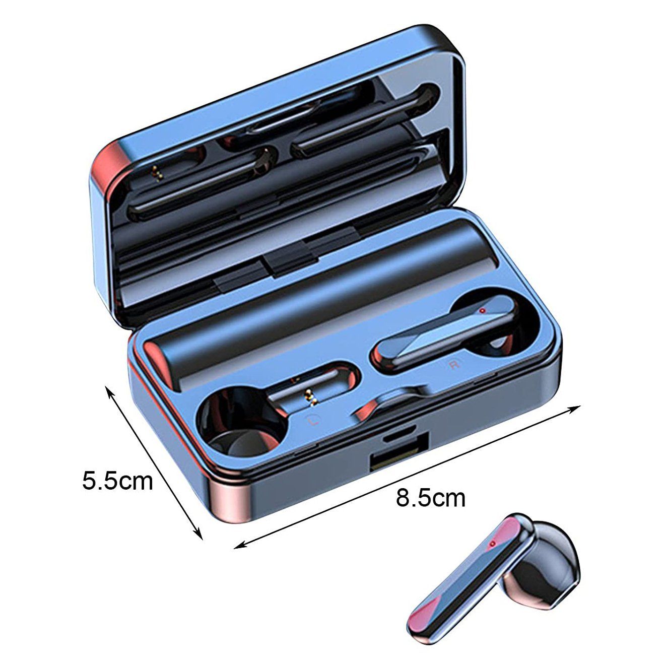 TWS Bluetooth 5.1 Earphones Mirror Screen Display In-Ear Headphones - Tophatter Daily Deals