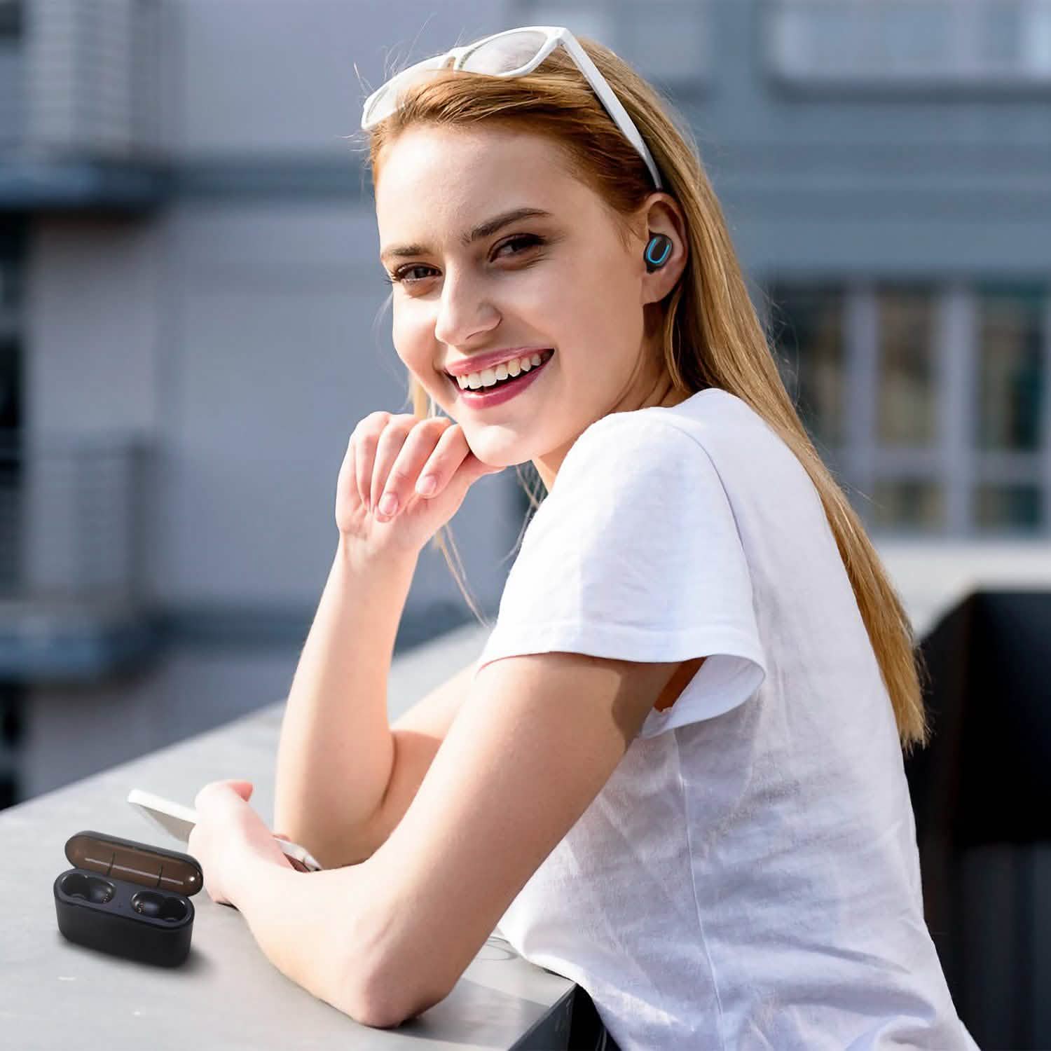 TWS Wireless 5.0 Earbuds Headphones - Tophatter Daily Deals