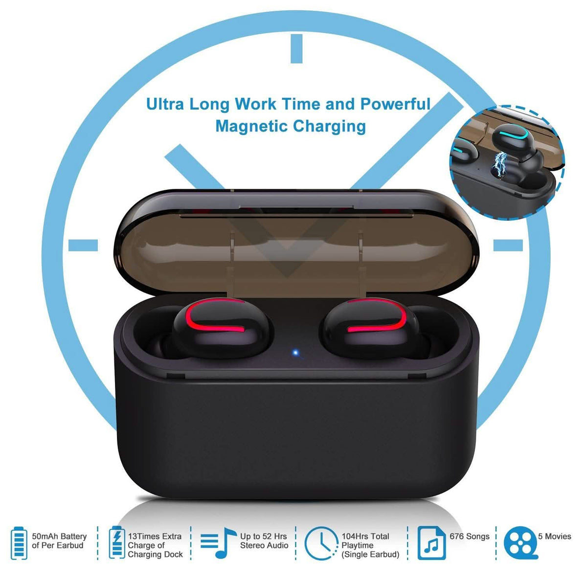 TWS Wireless 5.0 Earbuds Headphones - Tophatter Daily Deals