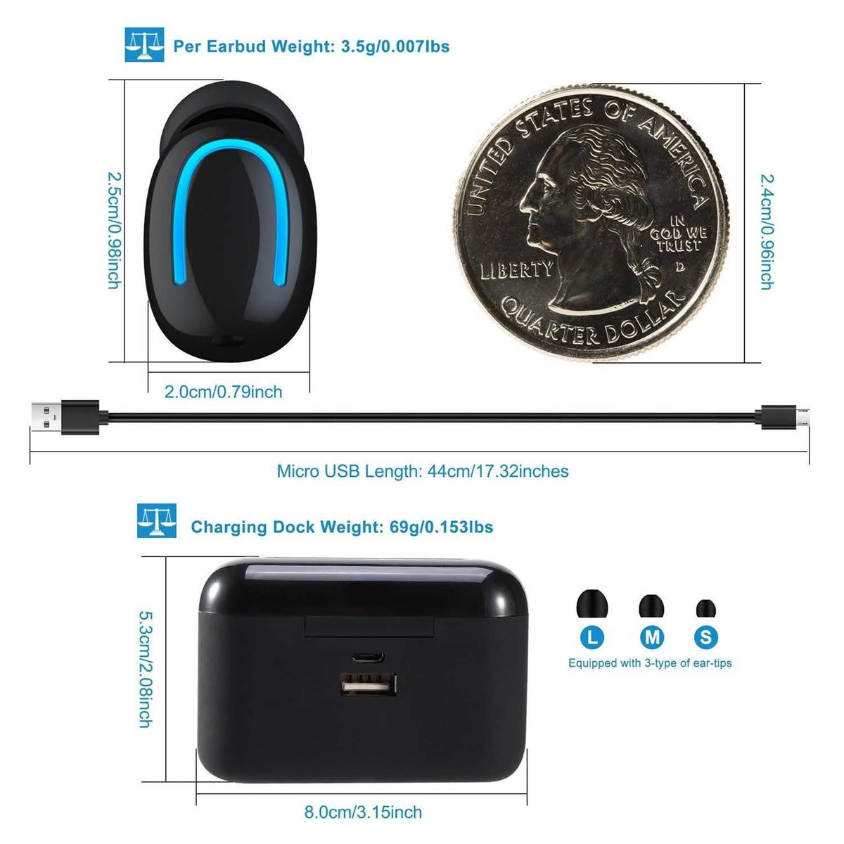 TWS Wireless 5.0 Earbuds Headphones - Tophatter Daily Deals