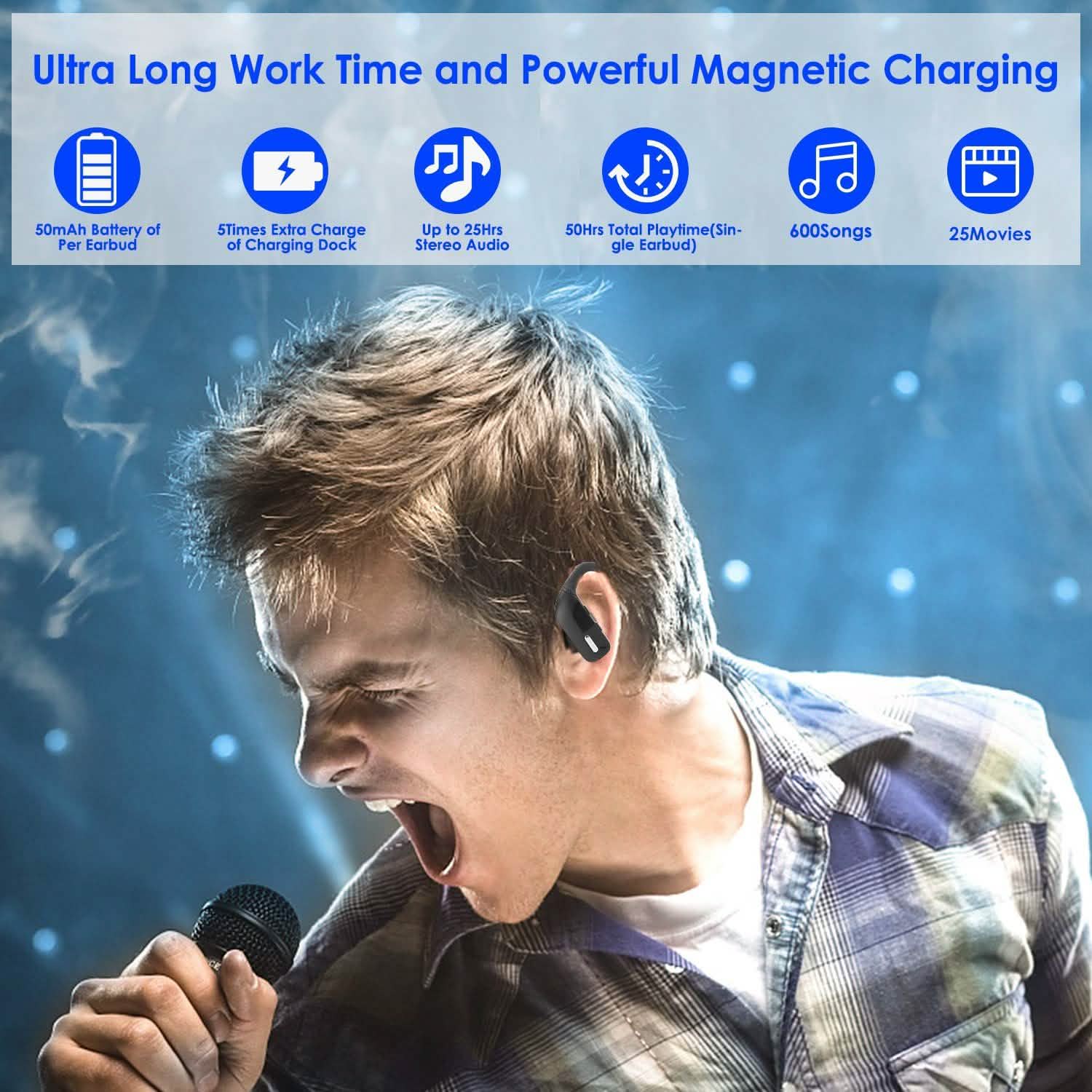 TWS Wireless 5.0 Earbuds In-Ear Stereo Headset Headphones - Tophatter Daily Deals