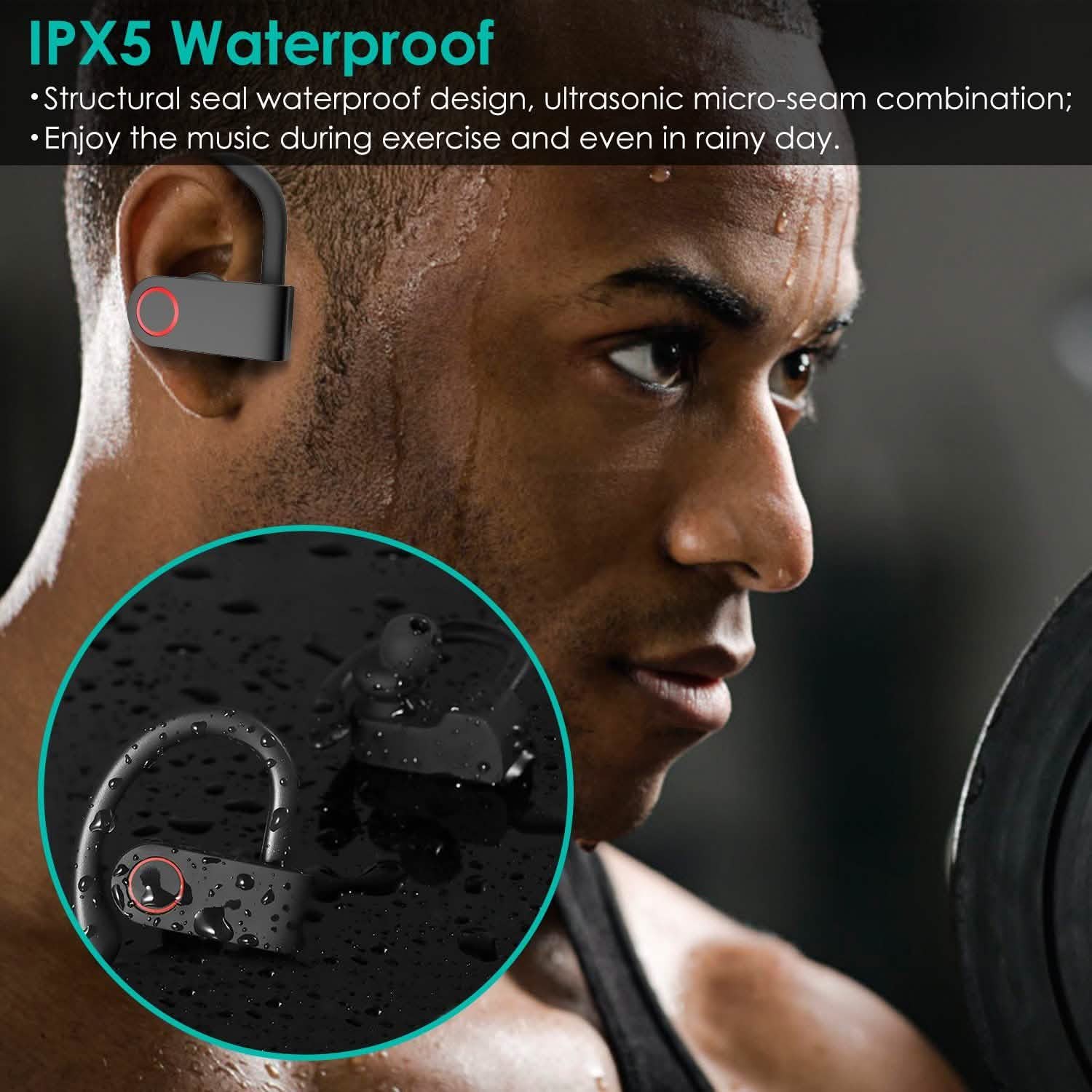 TWS Wireless 5.0 Earbuds IPX5 Waterproof Sports Headset Headphones - Tophatter Daily Deals