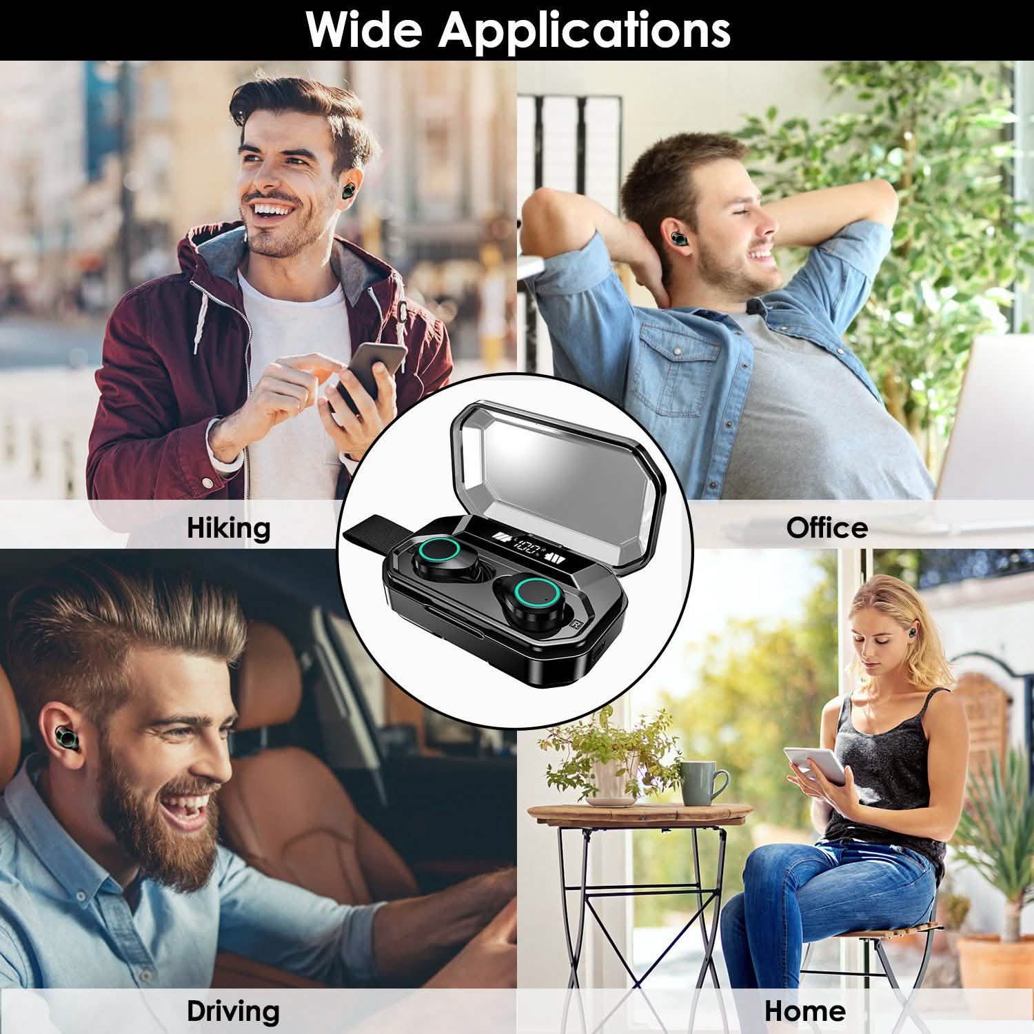 TWS Wireless 5.0 Earbuds Touch In-Ear Stereo Headsets Headphones - Tophatter Daily Deals
