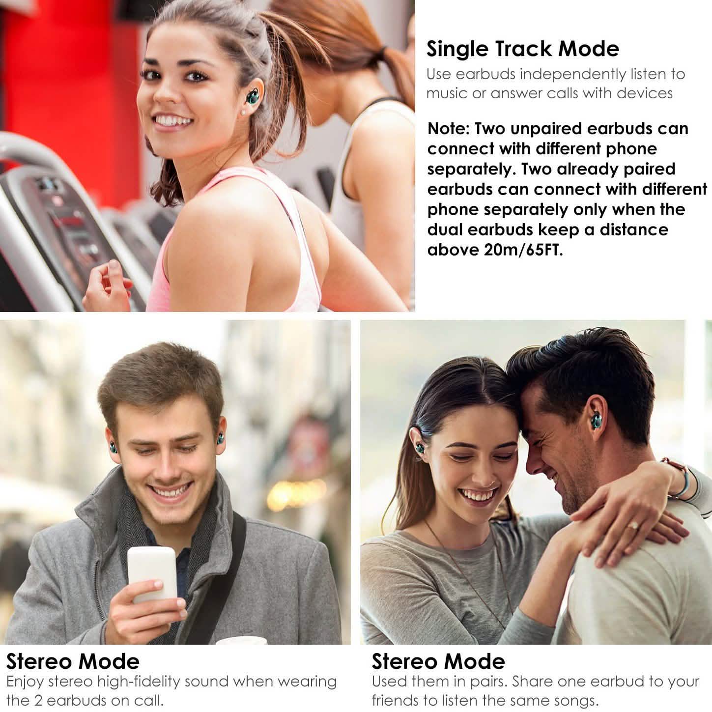 TWS Wireless 5.0 Earbuds Touch In-Ear Stereo Headsets Headphones - Tophatter Daily Deals