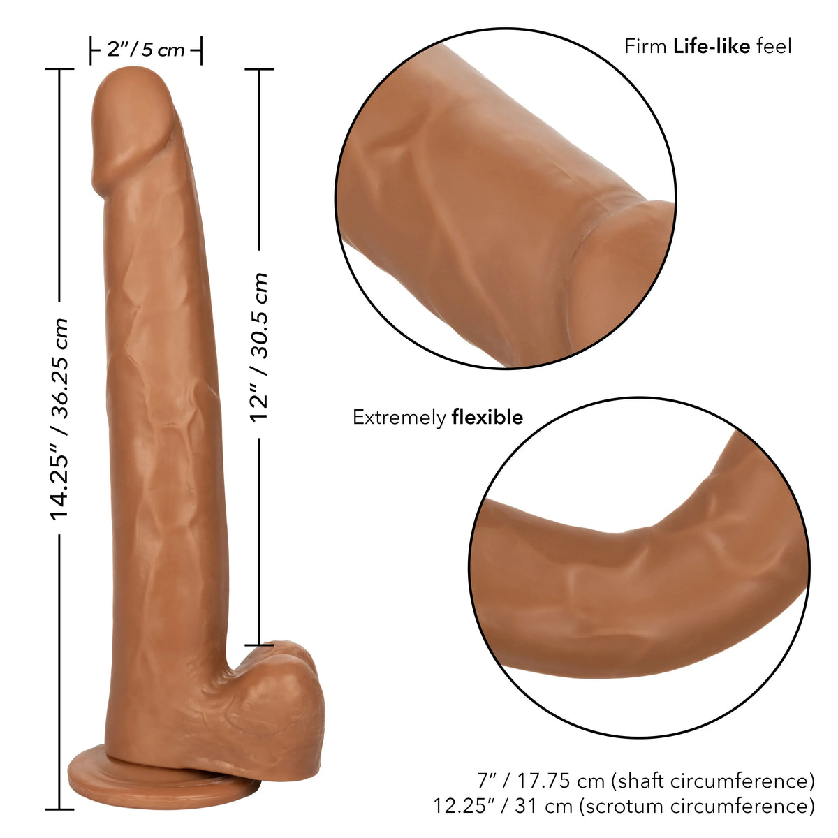 Size Queen 12 Inch Realistic Dildo – Firm 30.5 Cm Dildo > Dildos > Large Dildos - Tophatter Daily Deals