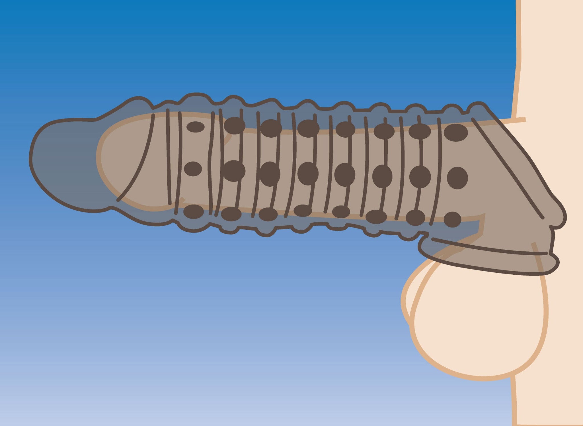 Penis Enhancer Sleeve 1.5in Smoke for Extra Length and Girth > Sex Toys For Men > Penis Sleeves - Tophatter Daily Deals