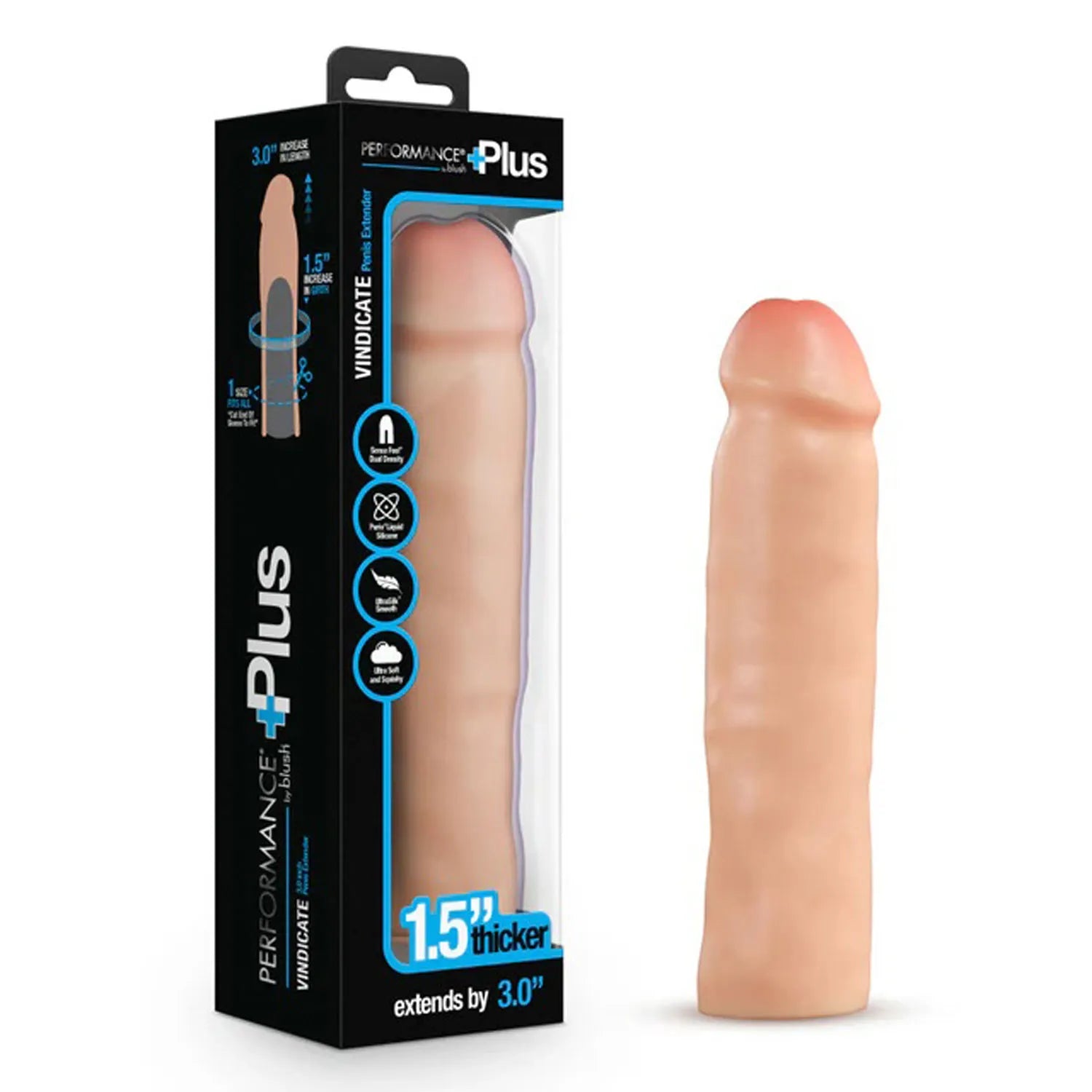 Blush Performance Plus Vindicate – 3 Inch Silicone Penis Extender > Sex Toys For Men > Penis Sleeves - Tophatter Daily Deals