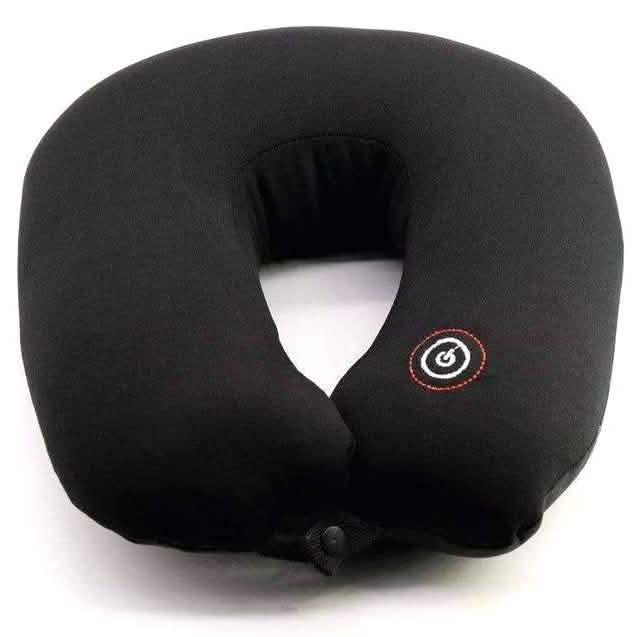 U-Shaped Massage Travel Neck Pillow Black Health & Wellness - Tophatter Daily Deals