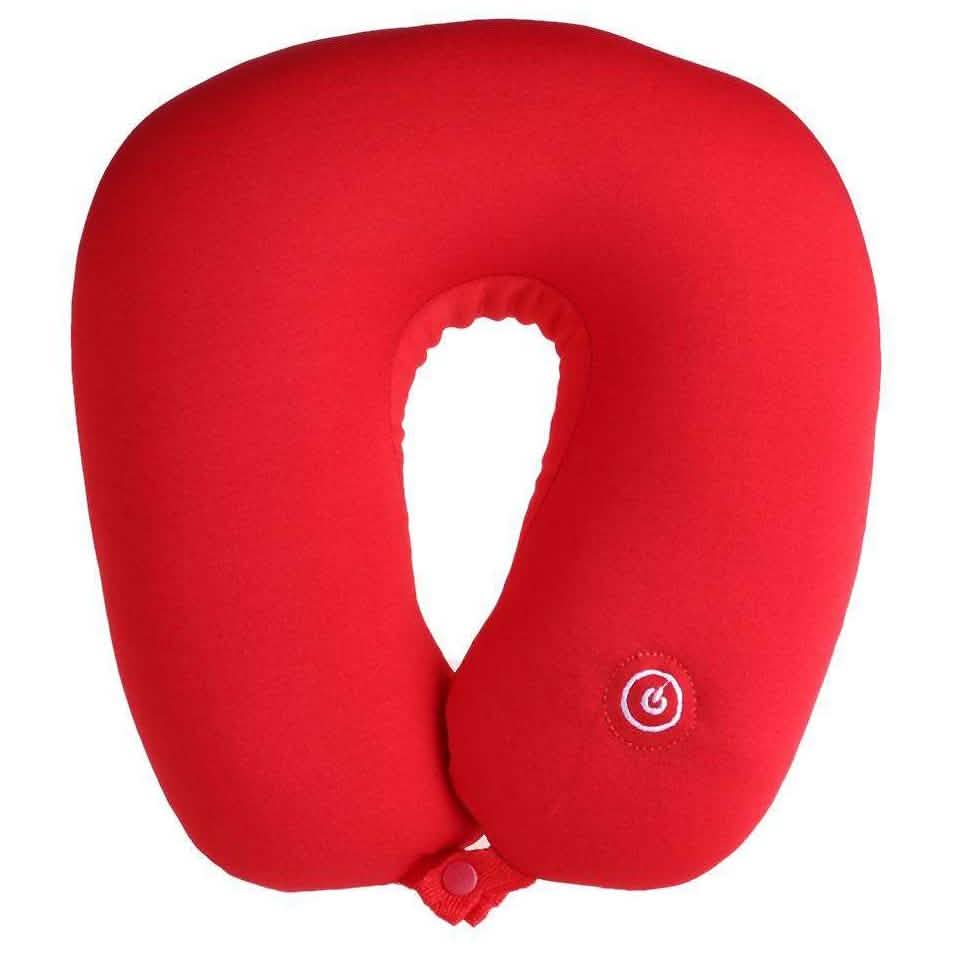 U-Shaped Massage Travel Neck Pillow Red Health & Wellness - Tophatter Daily Deals