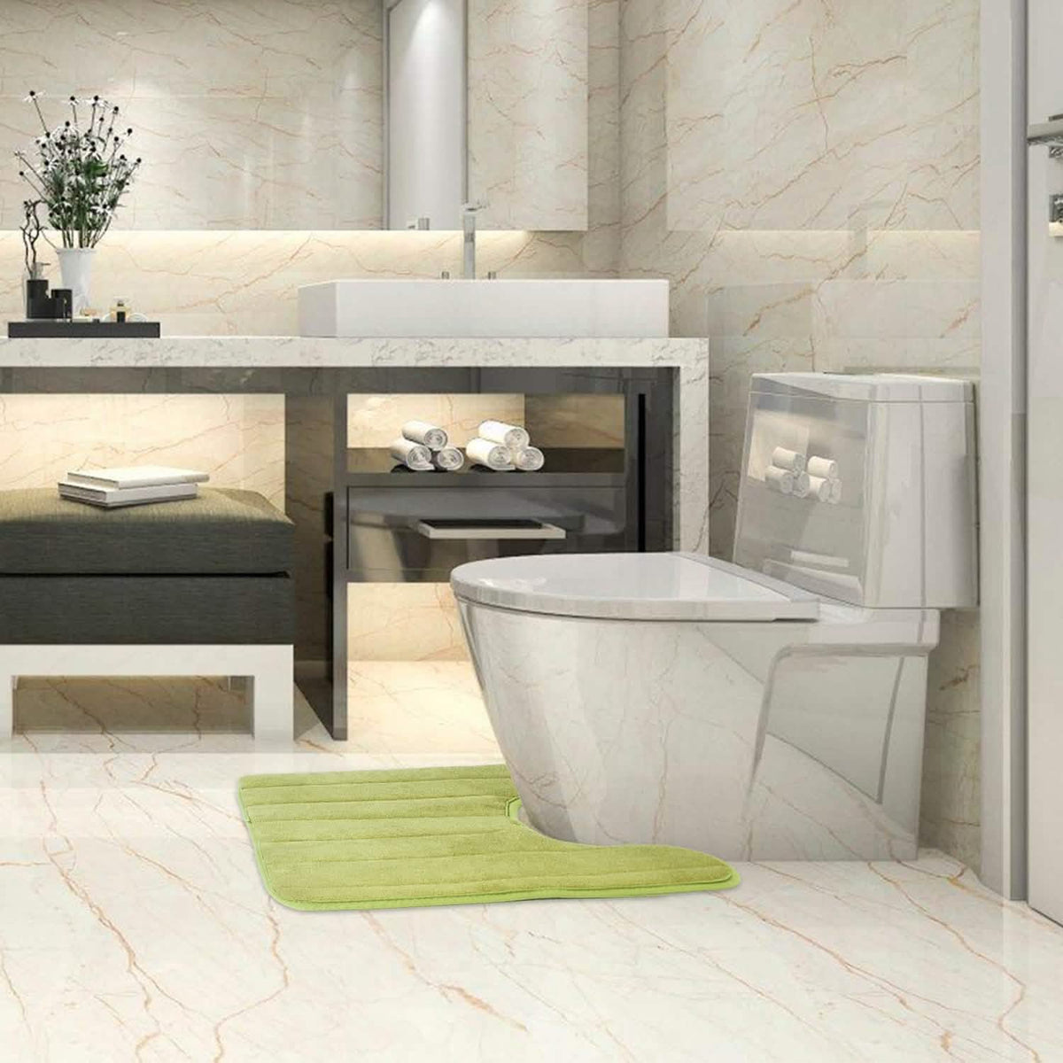 U Shaped Non-slip Toilet Mat Bath - Tophatter Daily Deals