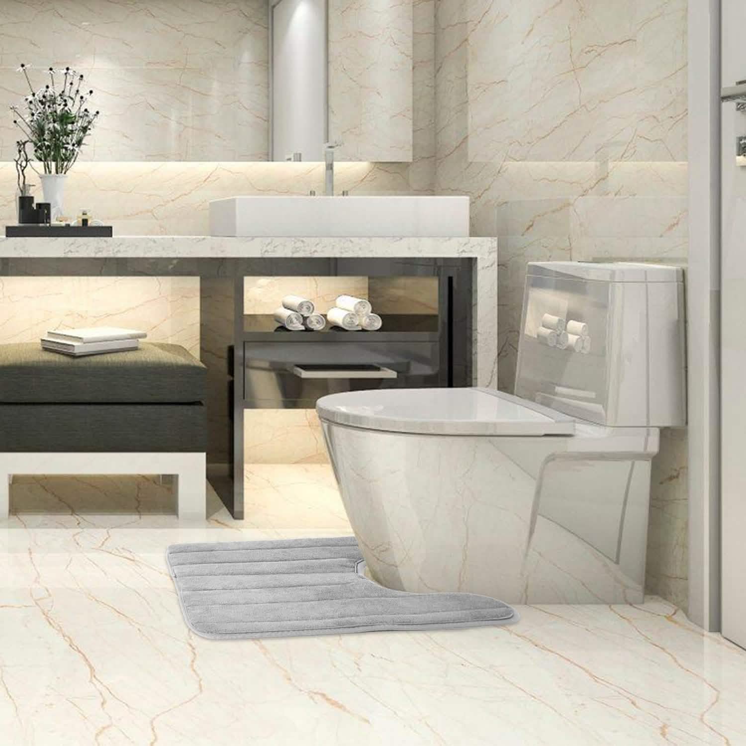 U Shaped Non-slip Toilet Mat Bath - Tophatter Daily Deals