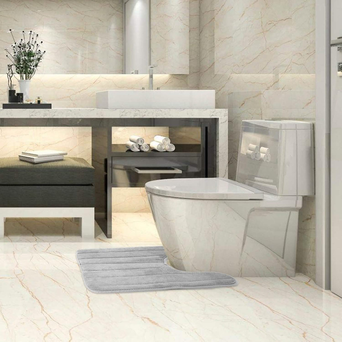 U Shaped Non-slip Toilet Mat Bath - Tophatter Daily Deals