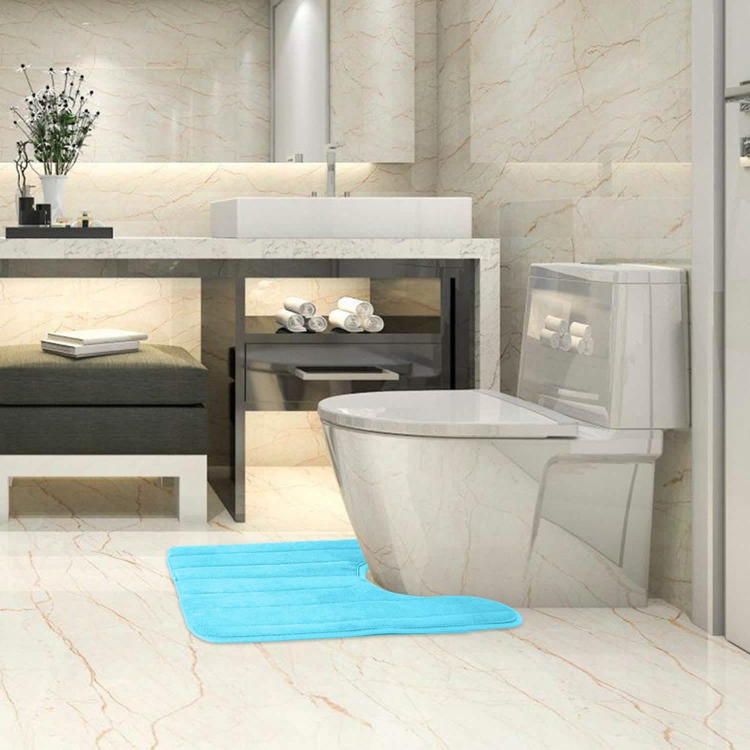 U Shaped Non-slip Toilet Mat Bath - Tophatter Daily Deals