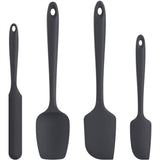 U-Taste Silicone Spatula Set with 480 Degrees Fahrenheit Heat Resistant Black Kitchen Tools & Gadgets - Tophatter Daily Deals