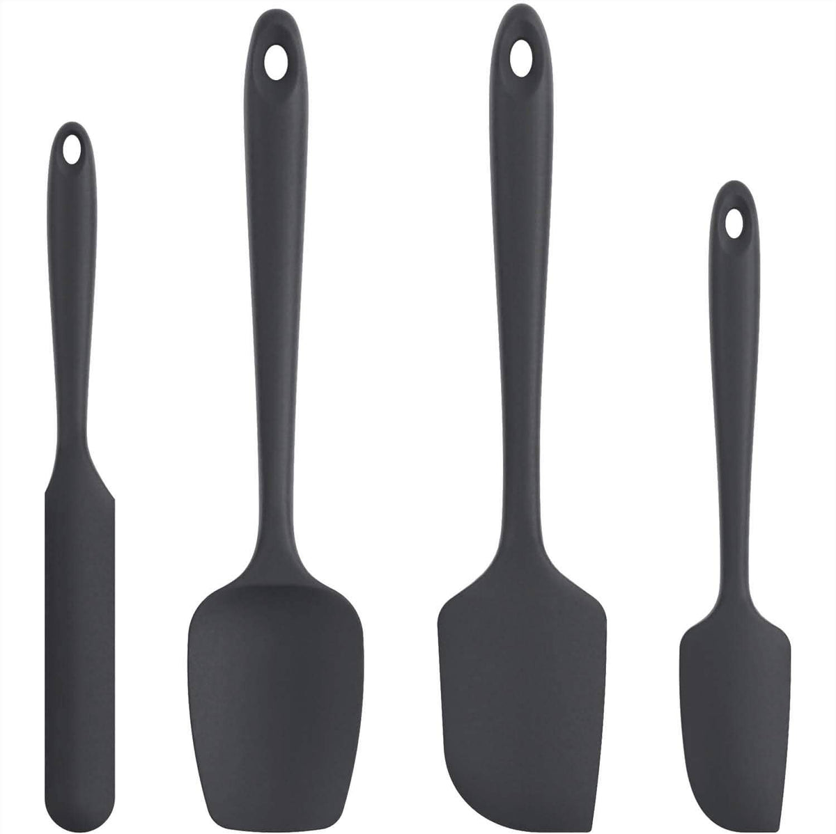 U-Taste Silicone Spatula Set with 480 Degrees Fahrenheit Heat Resistant Black Kitchen Tools & Gadgets - Tophatter Daily Deals