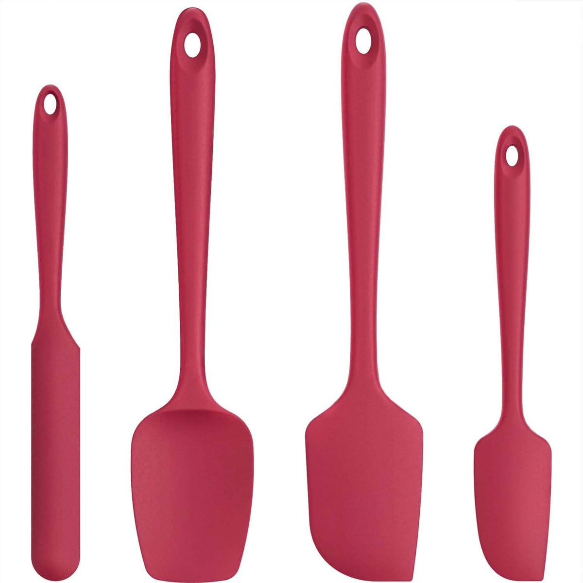 U-Taste Silicone Spatula Set with 480 Degrees Fahrenheit Heat Resistant Red Kitchen Tools & Gadgets - Tophatter Daily Deals