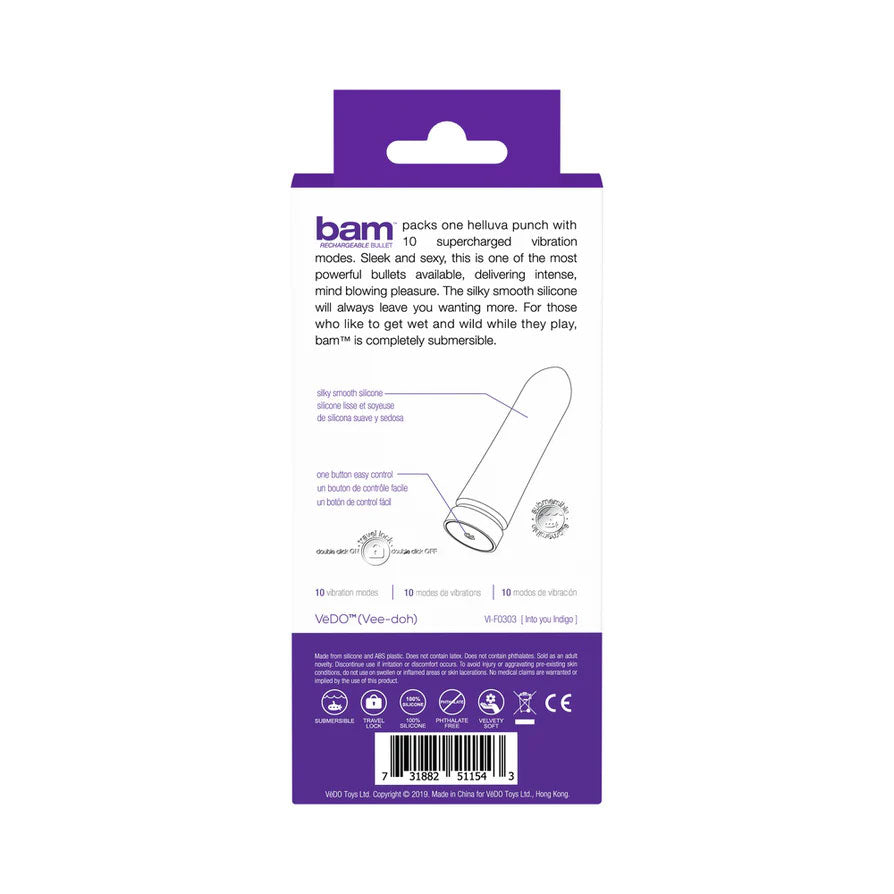 VeDO Bam Bullet Vibrator With 10 Vibration Modes > Vibrators > Mini Vibrators - Tophatter Daily Deals