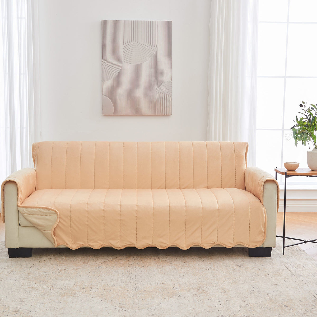 Velvet Furniture Protectors - Velvet Collection Sofa Peach Furniture & Decor - Tophatter Daily Deals