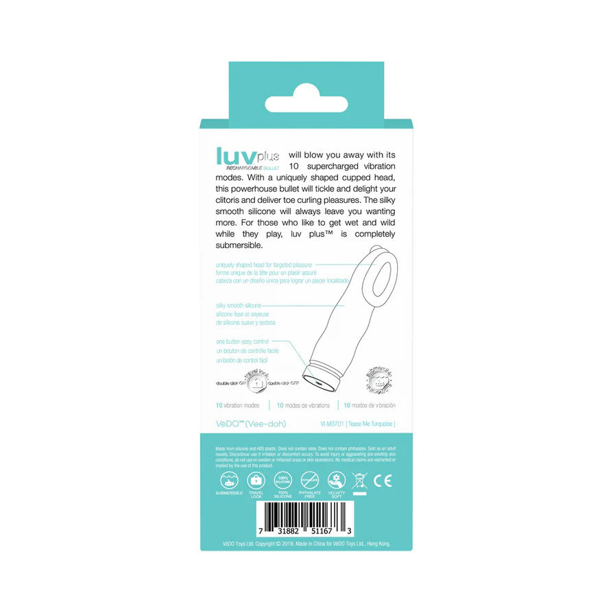 Luv Plus Mini Vibe Turquoise with 10 Modes > Vibrators > Mini Vibrators - Tophatter Daily Deals