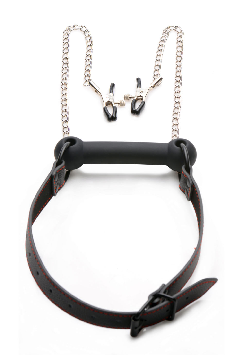 Silicone Bit Gag with Adjustable Nipple Clamps – Silicone BDSM Accessory > Bondage Gear > Gags and Bits - Tophatter Daily Deals