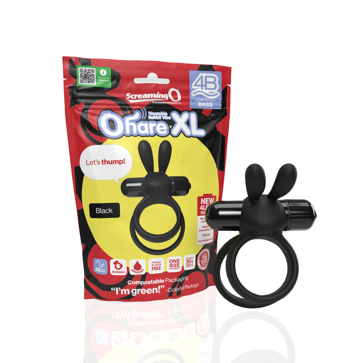 Screaming O 4B Ohare XL Black – Powerful Deep Rumbling Vibrations > Cock Ring > Vibrating - Tophatter Daily Deals