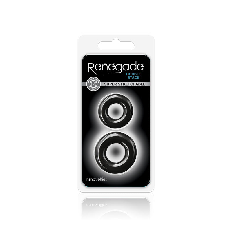 Renegade Double Stack (Black) – Set of 2 Comfort Cock Rings > Cock Ring > Sets - Tophatter Daily Deals
