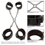 Euphoria Collection Black Hog Tie with Adjustable Velvet and Vegan Leather Cuffs, 9 to 10 Inch Circumference > Bondage Gear > Restraints - Tophatter Daily Deals