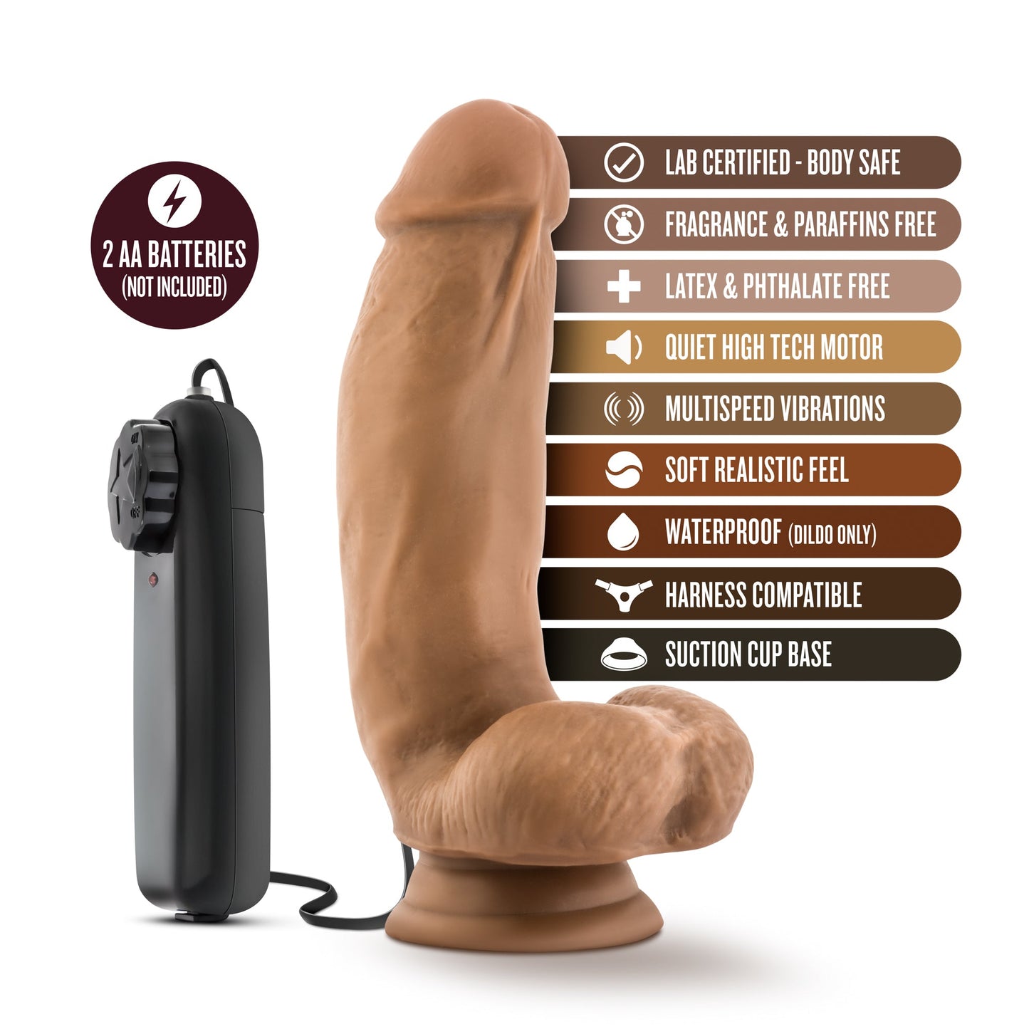 Coverboy Mocha Mma Fighter Realistic Vibrator Dildo 7 Inch > Vibrators > Realistic Vibrators - Tophatter Daily Deals