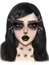 Spider Web Face Jewels Sticker – Adhesive Rhinestone Face Jewelry > Clothes > Body Jewellery (Non Piercing) - Tophatter Daily Deals