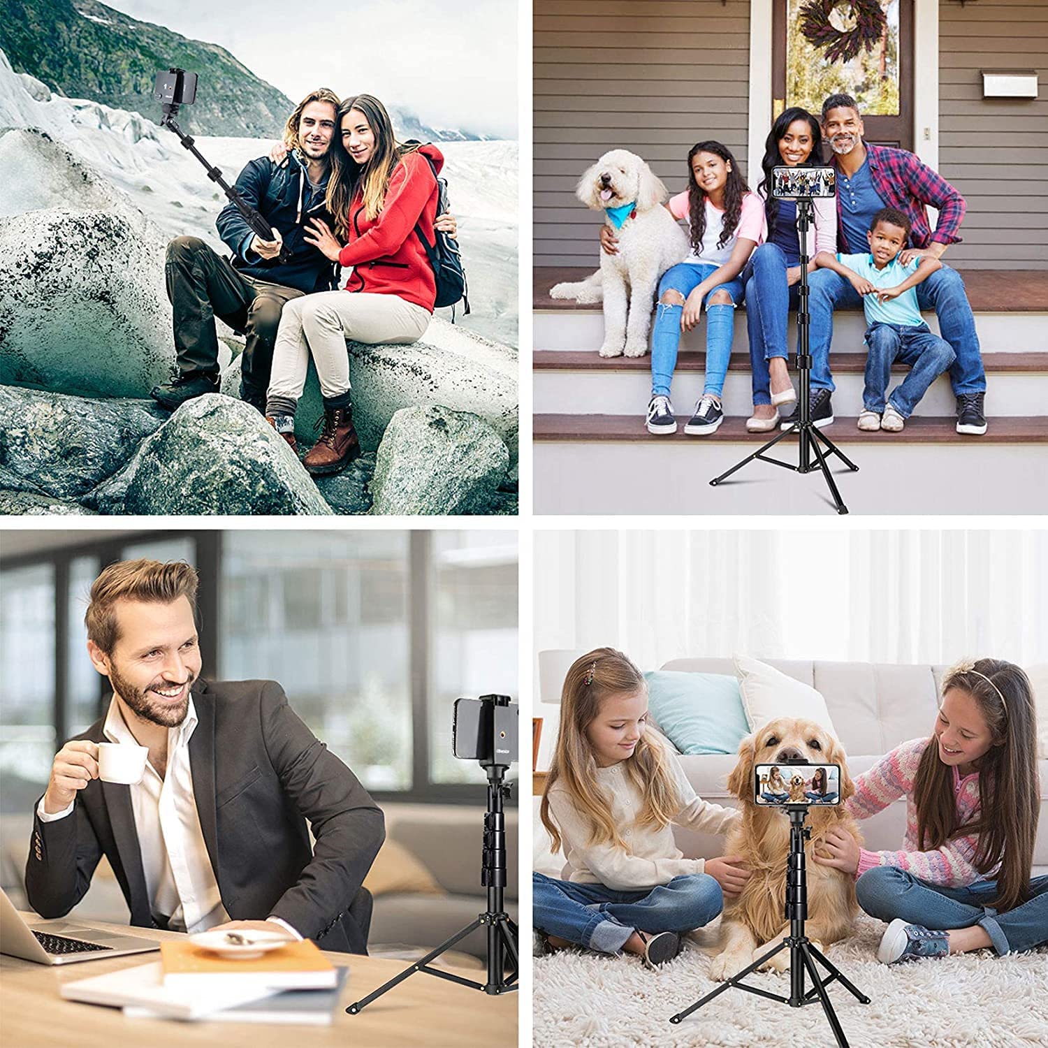UBeesize 51" Extendable Tripod Stand with Bluetooth Remote Phone Stand - Tophatter Daily Deals