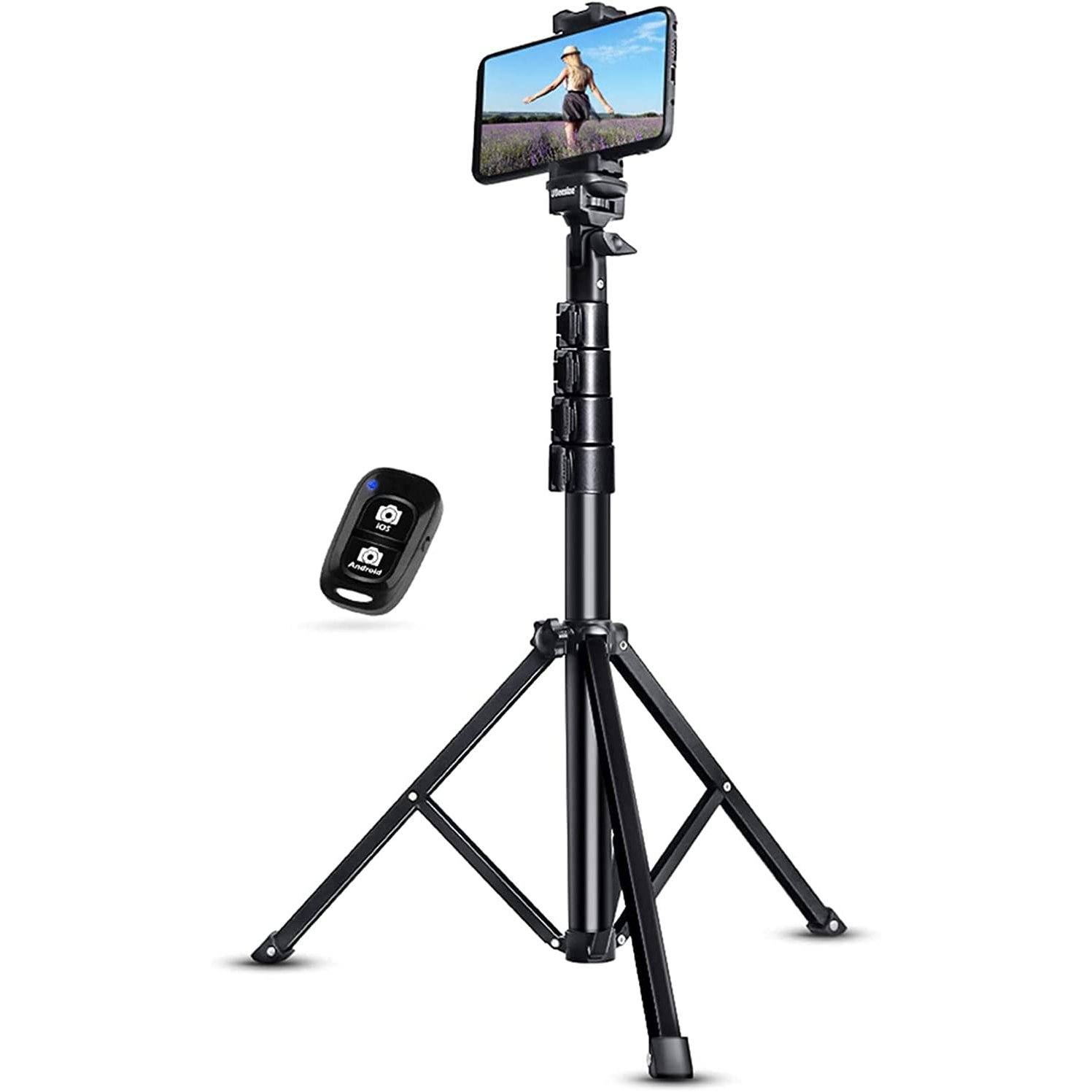 UBeesize 51" Extendable Tripod Stand with Bluetooth Remote Phone Stand - Tophatter Daily Deals