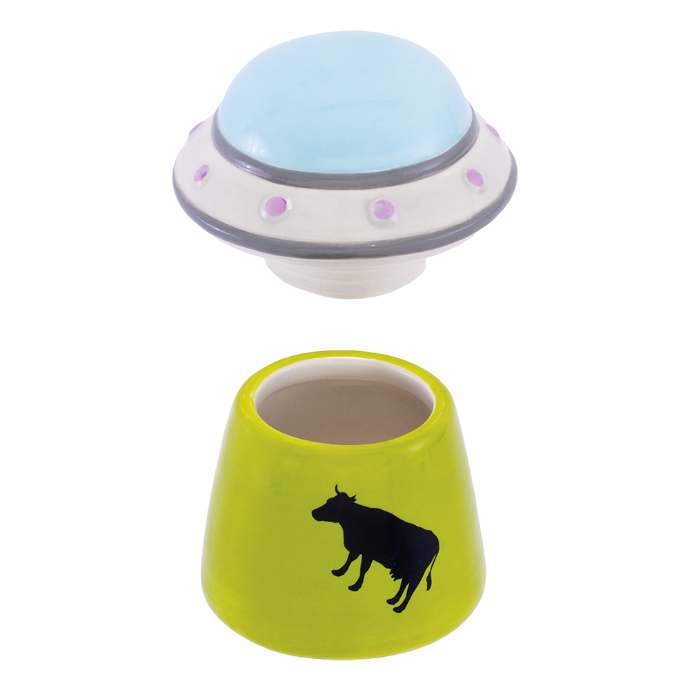UFO Cow Ceramic Stash Jar Stash Jars - Tophatter Daily Deals