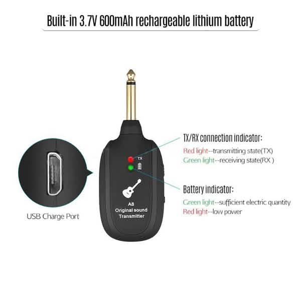UHF Guitar Wireless System Transmitter Receiver Audio Accessories - Tophatter Daily Deals