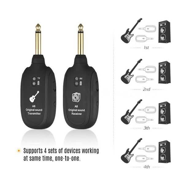 UHF Guitar Wireless System Transmitter Receiver Audio Accessories - Tophatter Daily Deals