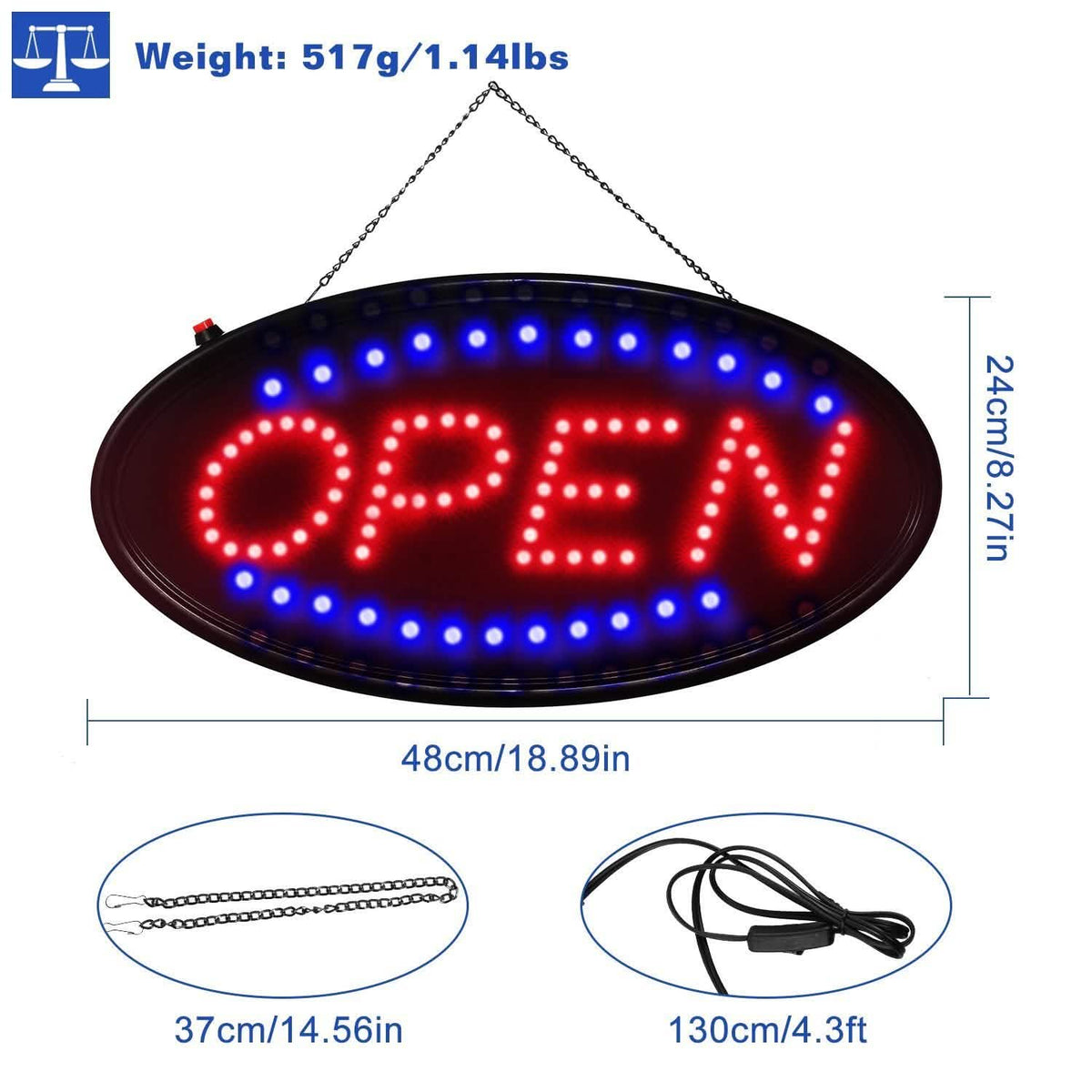 Ultra Bright LED Neon Open Sign School, Office & Art Supplies - Tophatter Daily Deals