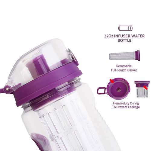 Ultra Portable Fruit Infusing Water Bottle 32oz Wine & Dining - Tophatter Daily Deals