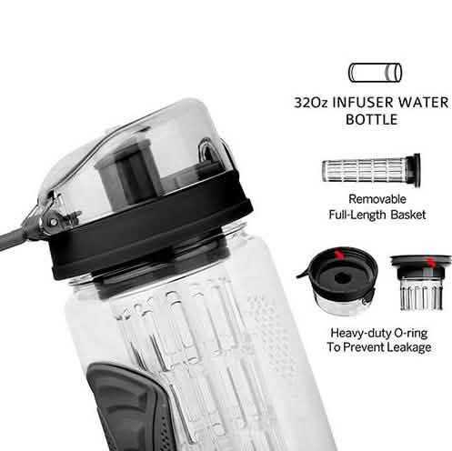Ultra Portable Fruit Infusing Water Bottle 32oz Wine & Dining - Tophatter Daily Deals